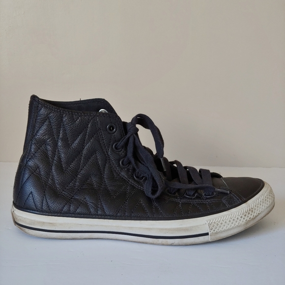Converse Chuck Taylor All Star Quilted Leather Hi Top Sneakers Black Size 9.5 - Picture 5 of 14